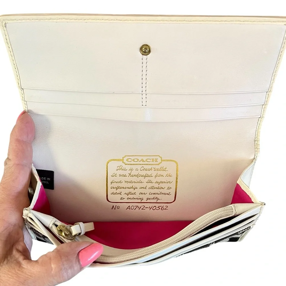 Y2K Coach Signature Multi-Color Stripe Envelope Wallet